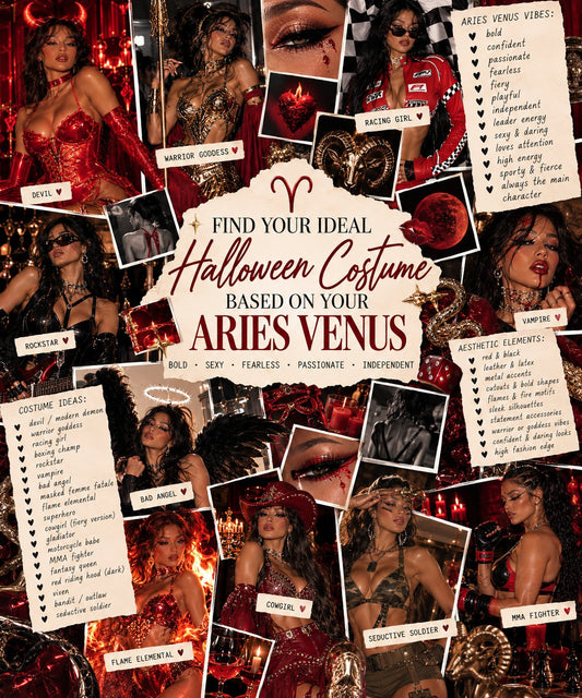 Aries Venus Halloween costume collage
