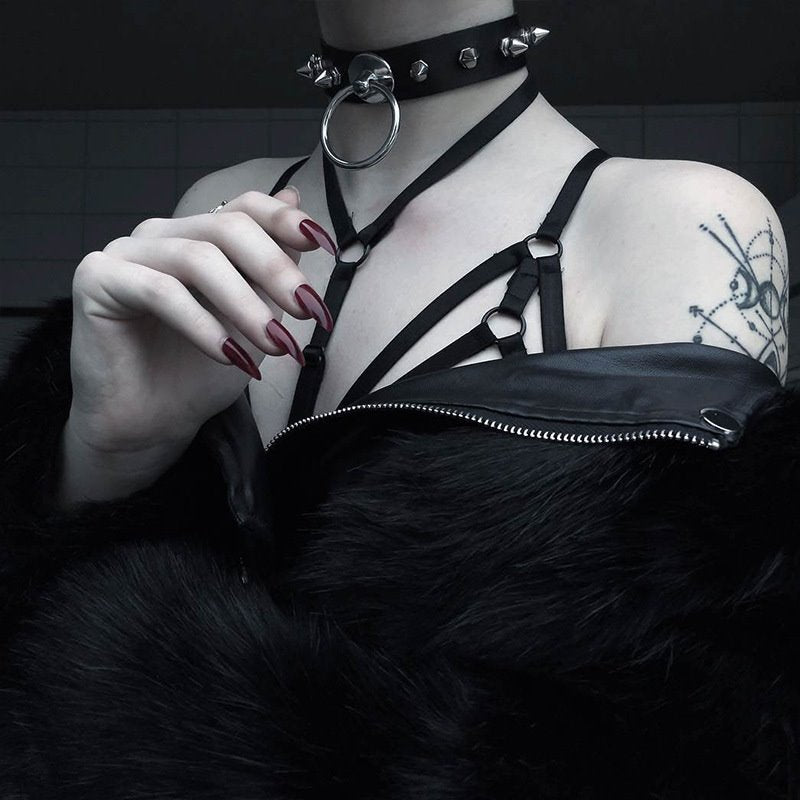 Rhinestone Spiked Choker