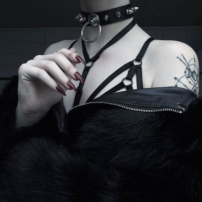 Rhinestone Spiked Choker