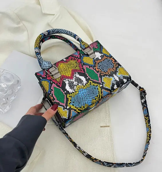 Ladies Snake Print Mini Crossbody Bag