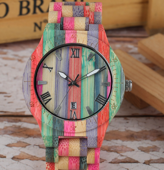 Multi-Color Bamboo Watch