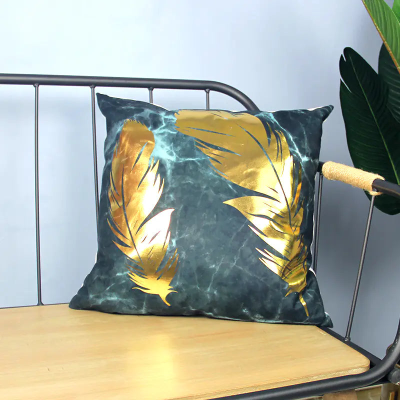 Bronze Marble Plush Cushion Cover