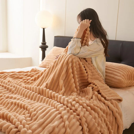 Ultra Plush Velvet Rabbit Fur Blanket