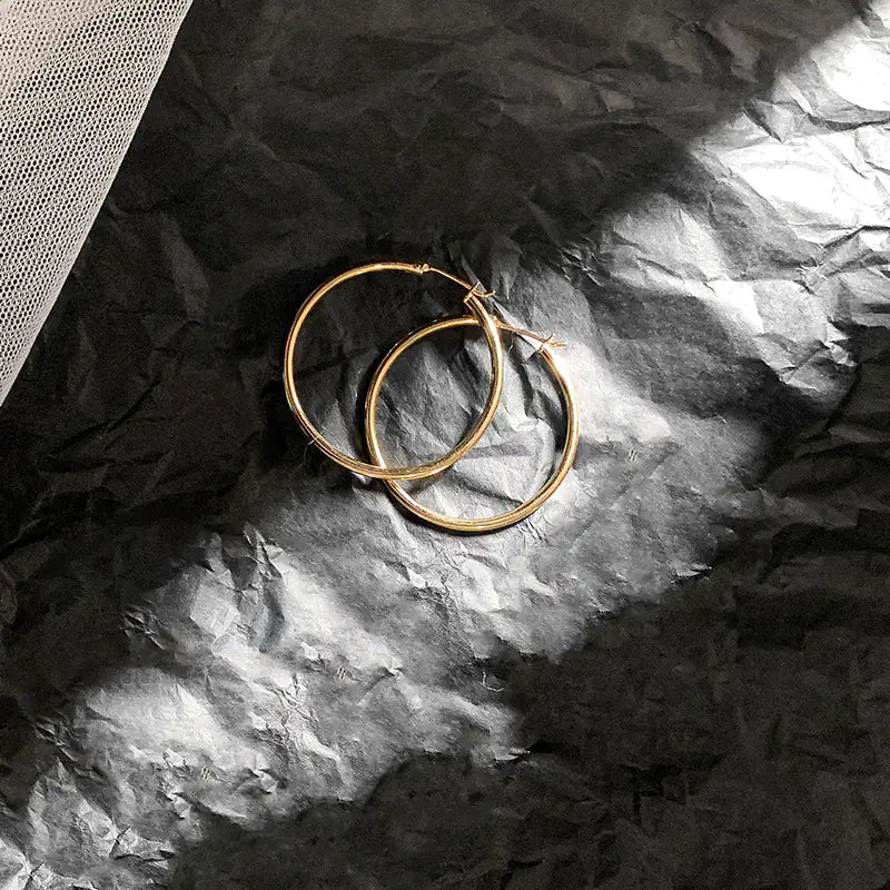 Oversized Gold-Plated Hoop Earrings