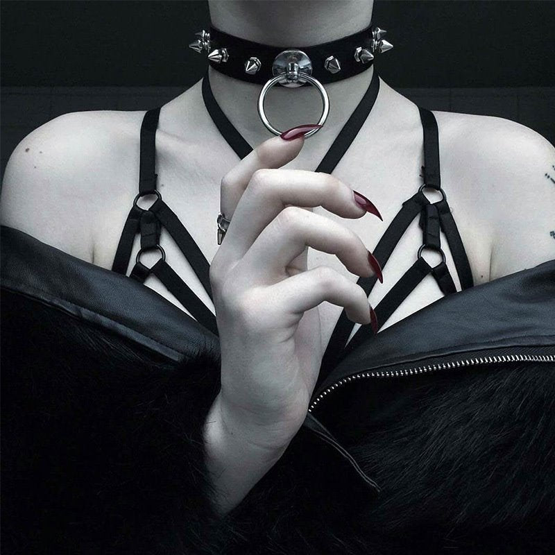 Rhinestone Spiked Choker