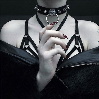 Rhinestone Spiked Choker