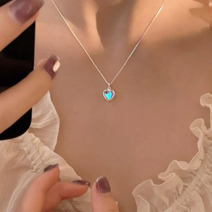 Moonstone Heart Pendant Necklace
