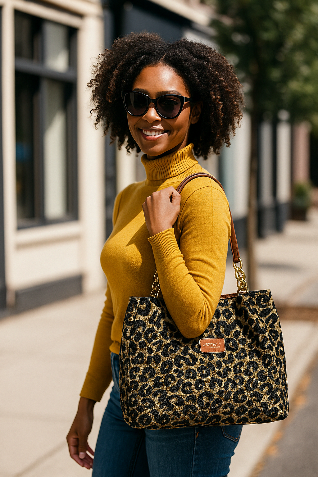 Leopard Print Shoulder Bag