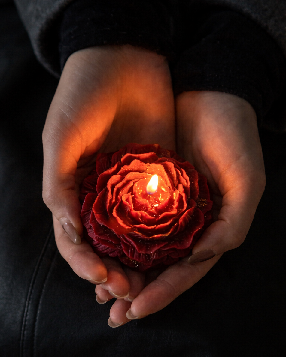 Handmade Peony Rose Candle