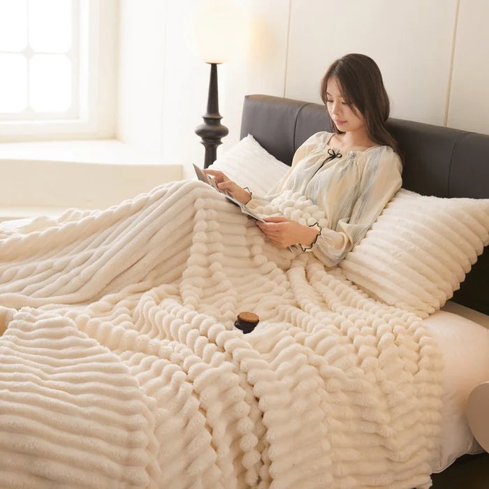 Ultra Plush Velvet Rabbit Fur Blanket