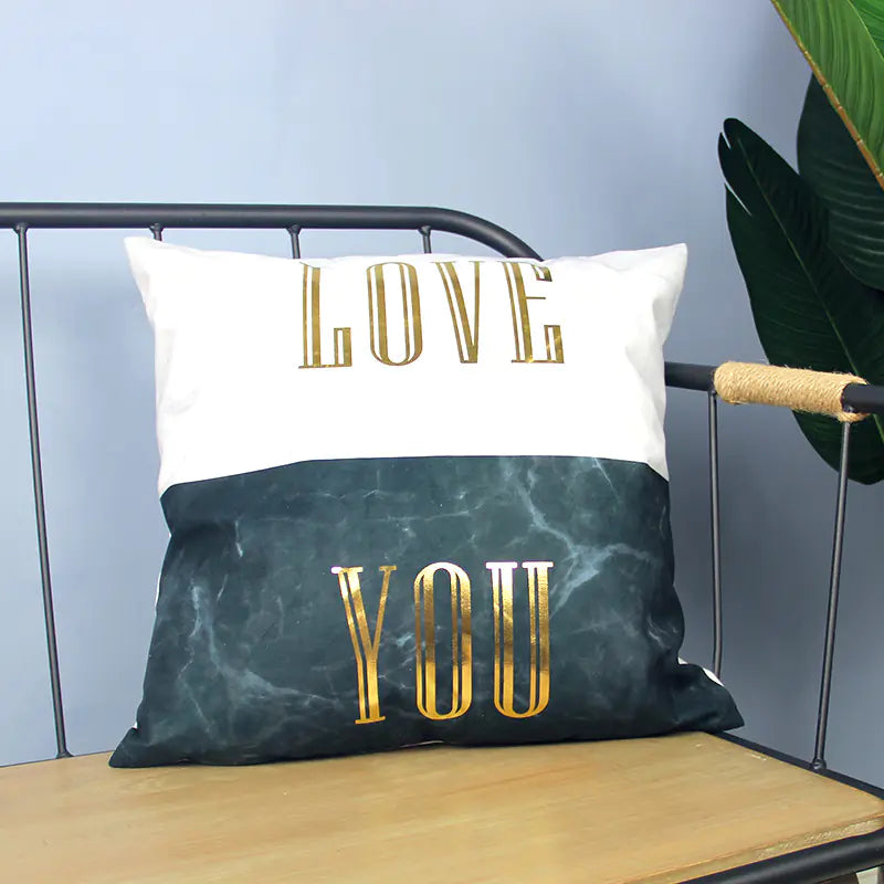 Bronze Marble Plush Cushion Cover