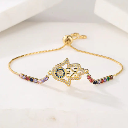 Gold Fatima Hand Charm Bracelet