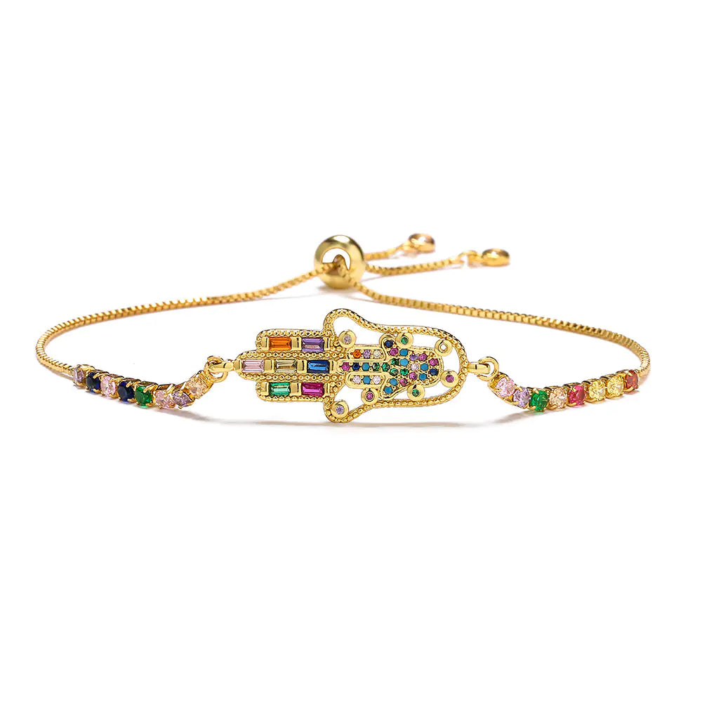 Gold Fatima Hand Charm Bracelet