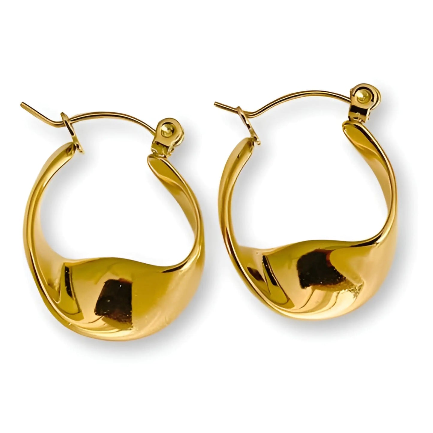 Gold Hoop Earrings (Twisted)