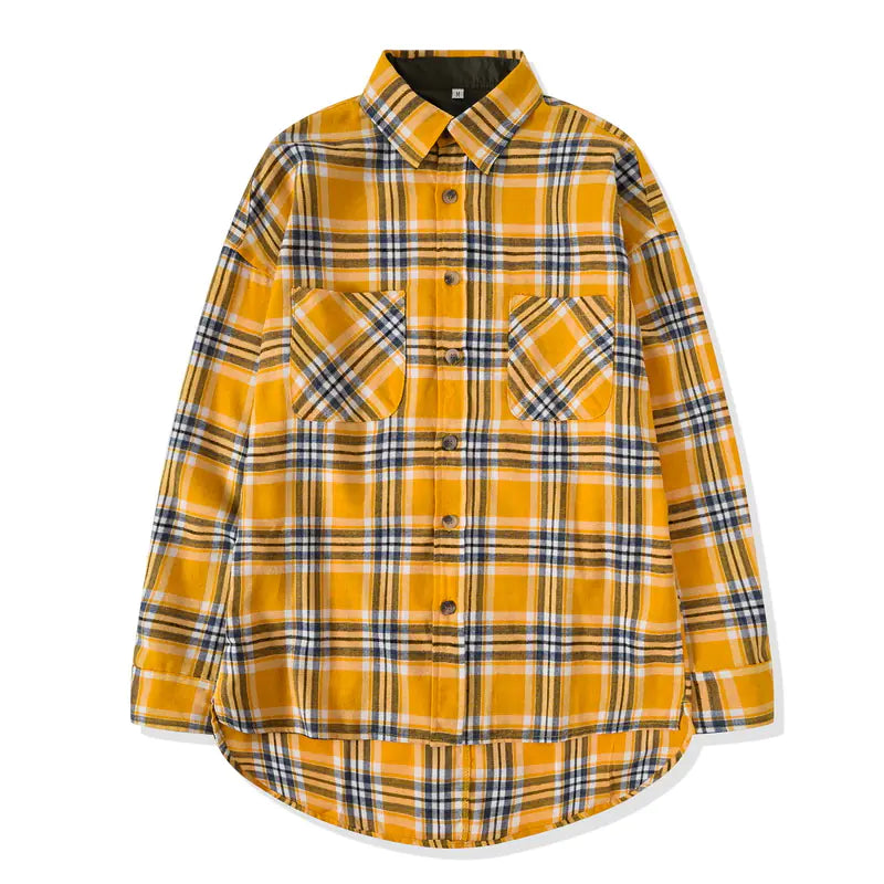 Golden Hour Plaid Button-Up Shirt