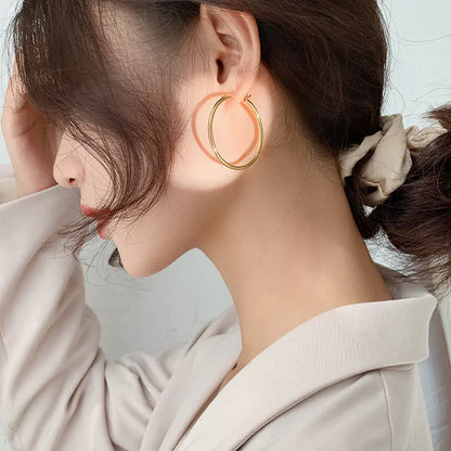 Oversized Gold-Plated Hoop Earrings