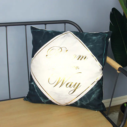 Bronze Marble Plush Cushion Cover