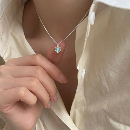Moonstone Heart Pendant Necklace