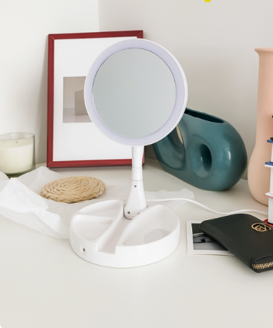 Foldable Vanity Light + Makeup Organizer
