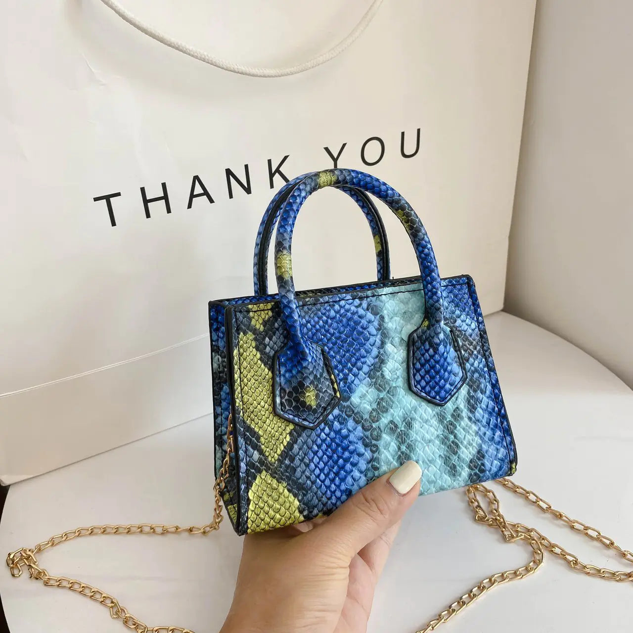 Ladies Snake Print Mini Crossbody Bag