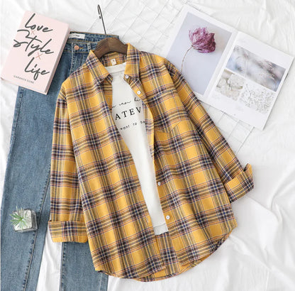 Golden Hour Plaid Button-Up Shirt