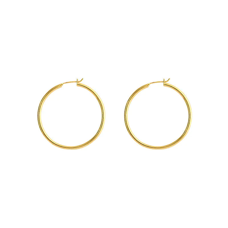 Oversized Gold-Plated Hoop Earrings