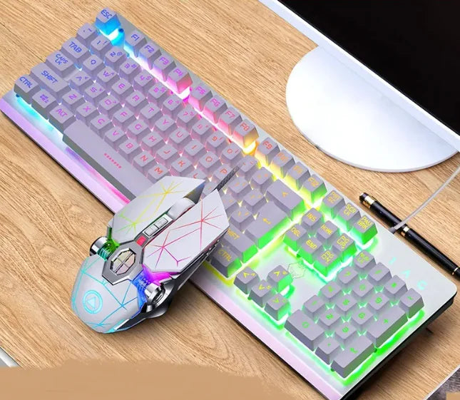 Futuristic RGB Keyboard & Mouse Kit