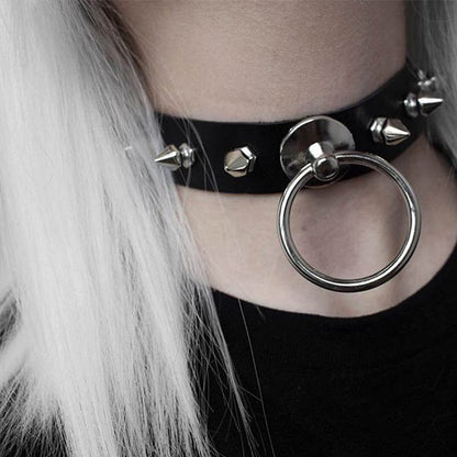 Rhinestone Spiked Choker