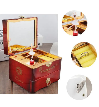 Vintage Music Box with Jewelry Storage