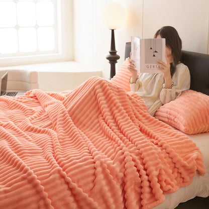 Ultra Plush Velvet Rabbit Fur Blanket