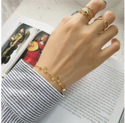 Gold Tassel Charm Bracelet