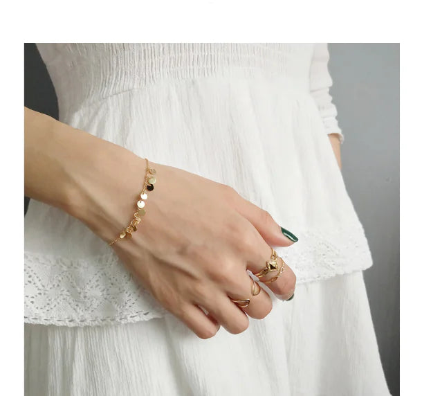 Gold Tassel Charm Bracelet