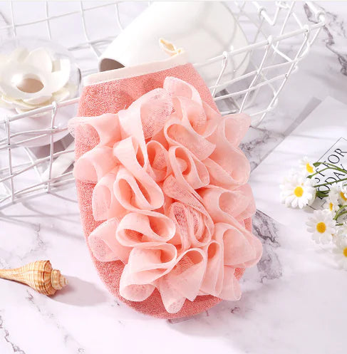 Bath Glove + Flower Pouf